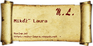 Mikó Laura névjegykártya